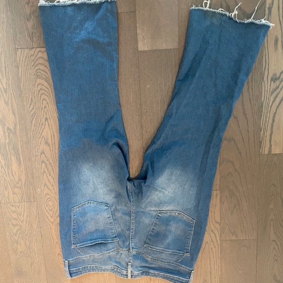 high rise flare crop blue jeans for women plus size 14/32W - Picture 2 of 10